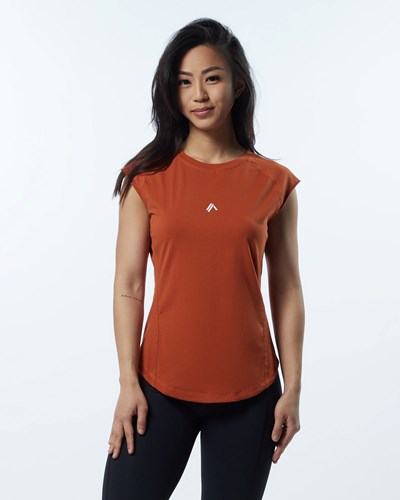 Alphalete High Performance Corta Sleeve Tee Sour Tangerine | AEXLJM623