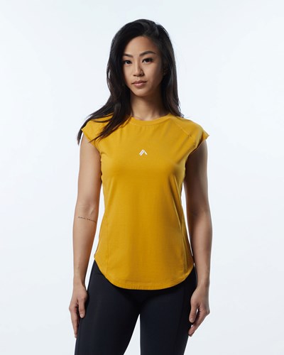 Alphalete High Performance Corta Sleeve Tee Amarillo | BYLDAV648