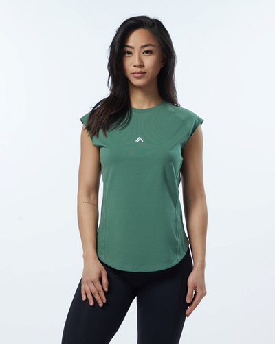 Alphalete High Performance Corta Sleeve Tee Verde | JYQHKP149