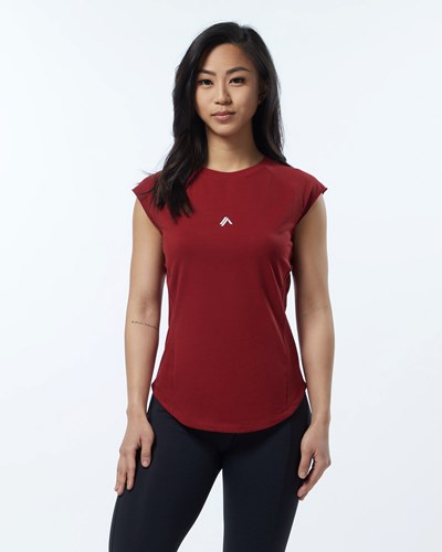 Alphalete High Performance Corta Sleeve Tee Rojas | VTCASE593