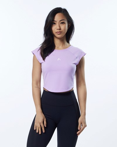Alphalete High Performance Corta Sleeve Crop Tee Lavanda | ZODMEY148