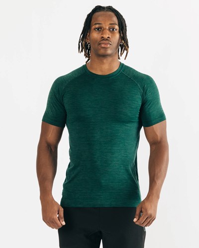 Alphalete High Performance Seamless Corta Sleeve Tee Darkest Pine | IMLQCR350