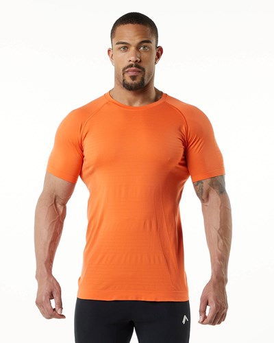 Alphalete High Performance Seamless Corta Sleeve Tee Faded Strawberry | KBNUTX923