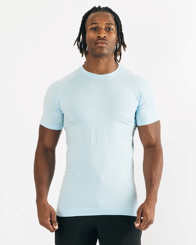Alphalete High Performance Seamless Corta Sleeve Tee Azules | NSFDYZ406