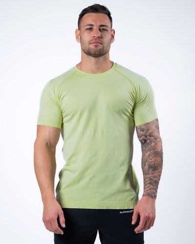 Alphalete High Performance Seamless Corta Sleeve Tee Frozen Spring | QNXVPA385