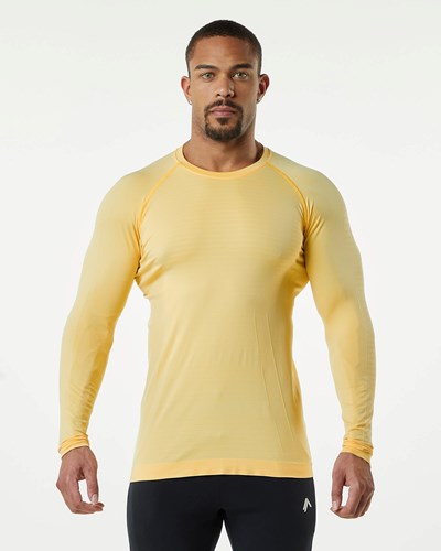 Alphalete High Performance Seamless Long Sleeve Tee Faded Honey | BOKRQN467