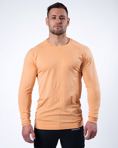 Alphalete High Performance Seamless Long Sleeve Tee Coral | NEGCKM724