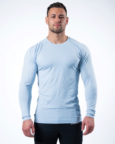 Alphalete High Performance Seamless Long Sleeve Tee Azules | OMKRYL195
