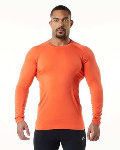 Alphalete High Performance Seamless Long Sleeve Tee Faded Strawberry | XUVGDL475