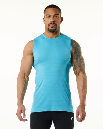 Alphalete High Performance Seamless Tank Faded Ocean | DOFIYQ064