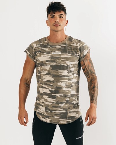 Alphalete High Performance Sin Manga Tee Camuflaje | TRWKVE761