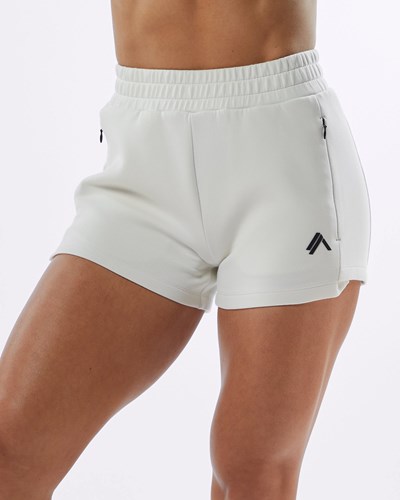 Alphalete Interlock Knit 3.5" Corta Creme | WLUZYM703