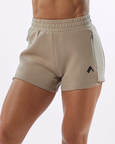 Alphalete Interlock Knit 3.5" Corta Tan | RVJFKO873