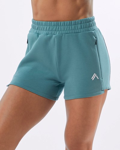 Alphalete Interlock Knit 3.5" Corta Teal | NXBQZR135
