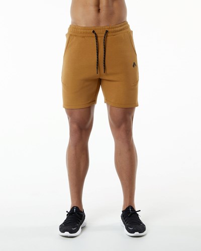 Alphalete Interlock Knit 6" Corta Almond | ACQSXF514
