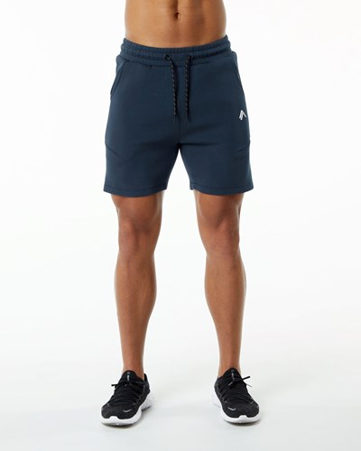 Alphalete Interlock Knit 6" Corta Azul Marino | QOIGZY679