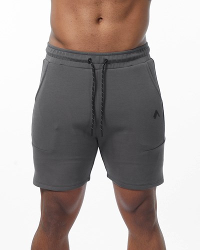 Alphalete Interlock Knit 6" Corta Charcoal | KCYGZT307