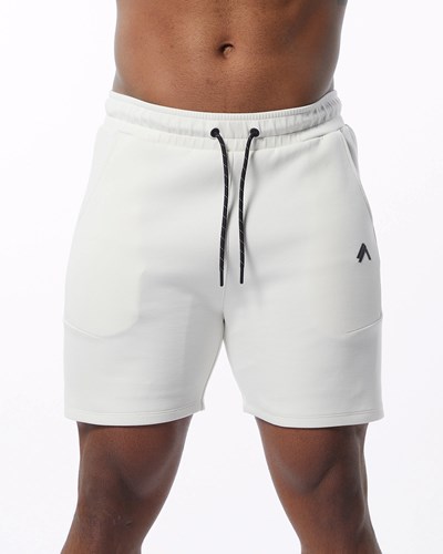 Alphalete Interlock Knit 6" Corta Creme | XMOSTL125