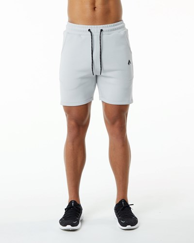 Alphalete Interlock Knit 6" Corta Gris | CRHXDK481