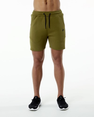 Alphalete Interlock Knit 6" Corta Moss | SYXADF708