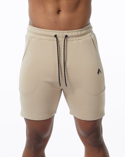 Alphalete Interlock Knit 6" Corta Tan | CFQMUX045