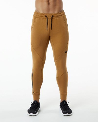 Alphalete Interlock Knit Cuffed Jogger Almond | AUTXLC264