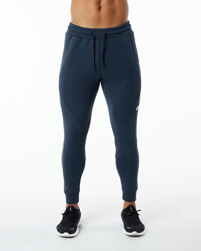 Alphalete Interlock Knit Cuffed Jogger Azul Marino | MKGJVH324