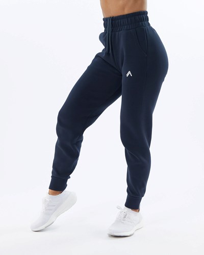 Alphalete Interlock Knit Cuffed Jogger Azul Marino | WUOMVR589