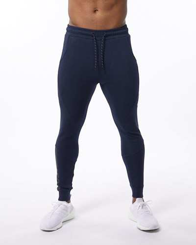 Alphalete Interlock Knit Cuffed Jogger Azul Marino | YIEZKB256