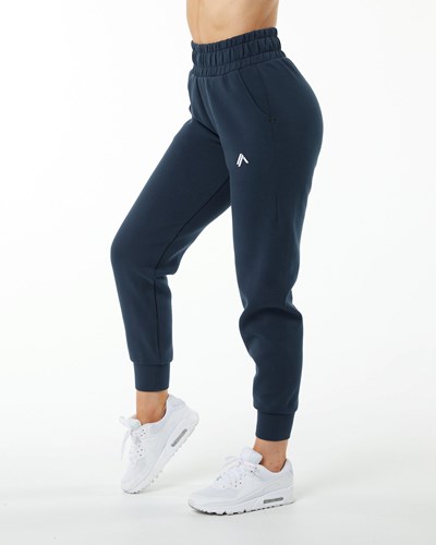 Alphalete Interlock Knit Cuffed Jogger Azul Marino | YNLRHT617