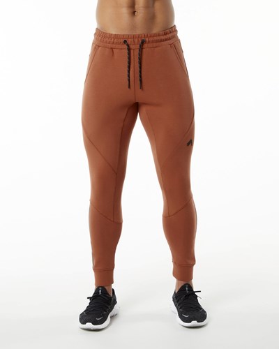 Alphalete Interlock Knit Cuffed Jogger Brick | CXHKNV314