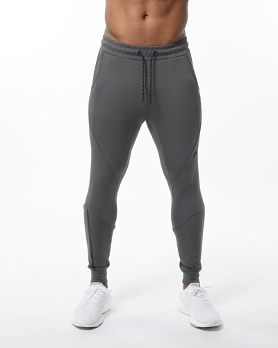 Alphalete Interlock Knit Cuffed Jogger Charcoal | KVOYCL425