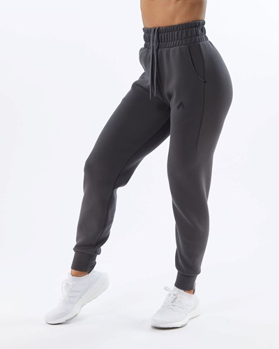 Alphalete Interlock Knit Cuffed Jogger Charcoal | TDXYAG415