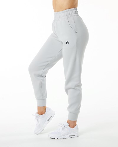 Alphalete Interlock Knit Cuffed Jogger Gris | YAMLZN493