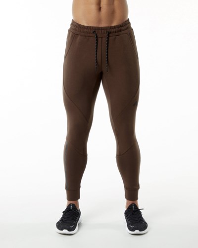 Alphalete Interlock Knit Cuffed Jogger Marrones | ROIYJC937