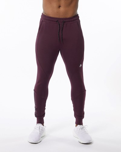 Alphalete Interlock Knit Cuffed Jogger Merlot | VKOHIN764