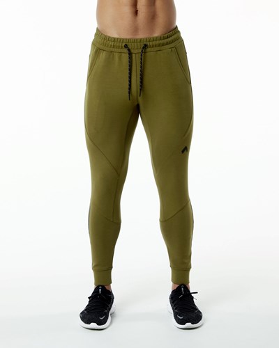 Alphalete Interlock Knit Cuffed Jogger Moss | WLEGQK518