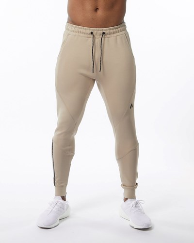 Alphalete Interlock Knit Cuffed Jogger Tan | UARNFZ206