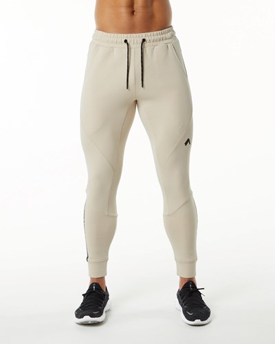 Alphalete Interlock Knit Cuffed Jogger Vanilla | WAJKBD705