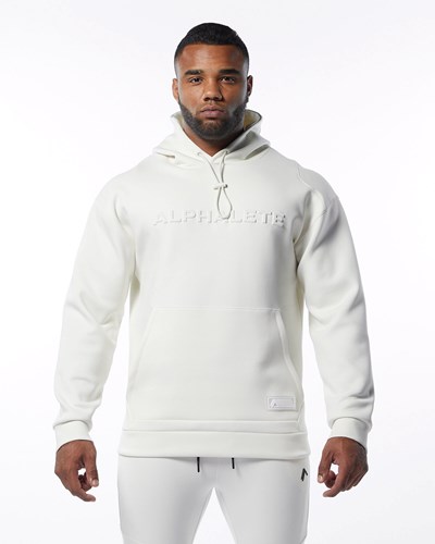 Alphalete Interlock Knit Hoodie Creme | LBAIQZ583