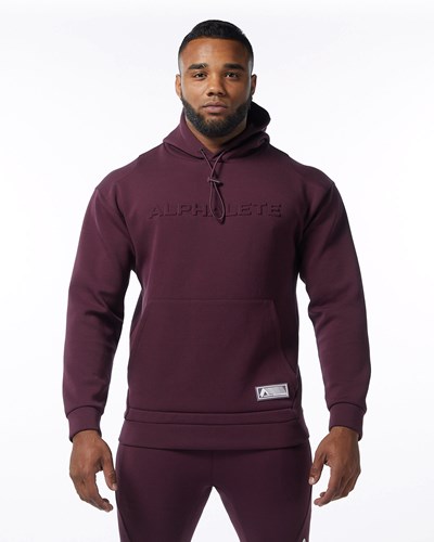 Alphalete Interlock Knit Hoodie Merlot | KFNVXP234