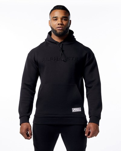 Alphalete Interlock Knit Hoodie Negras | RQTJYB895