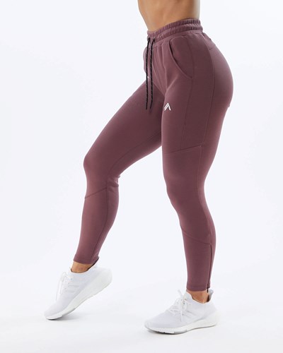Alphalete Interlock Knit Zip Jogger Mauve | EGHJFD198