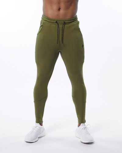 Alphalete Interlock Knit Zip Jogger Verde Oliva | ITPSDM839