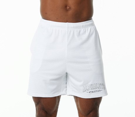 Alphalete Luxury Forro 4-Way Stretch Mesh Corta Blancas | LRHSTV093