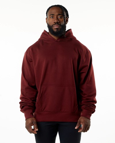 Alphalete Luxury Velvet Forro Hoodie Burdeos | NXEBHY892