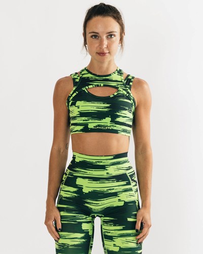 Alphalete Medium Impact Bra Camuflaje | TEFRCO420