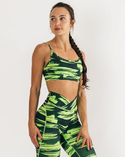 Alphalete Medium Impact Bra Camuflaje | XYPOUL549