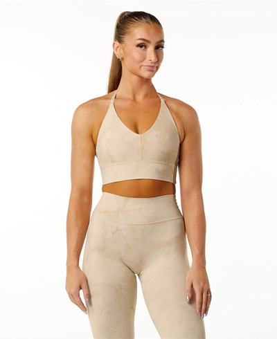 Alphalete Medium-Impact Luxury Sports Bra Hazelnut | NOJKLF790