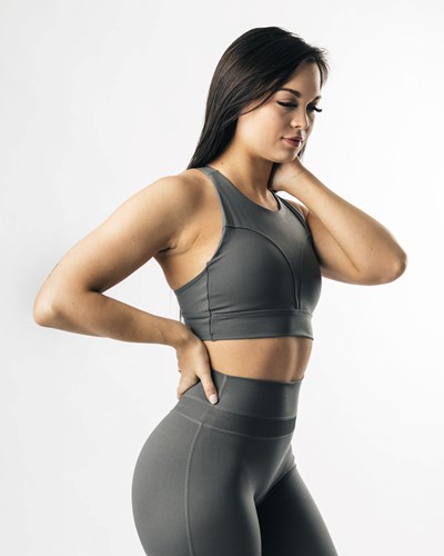 Alphalete Medium-Impact Luxury Sports Bra Volcanic Ash | OXSRJZ719
